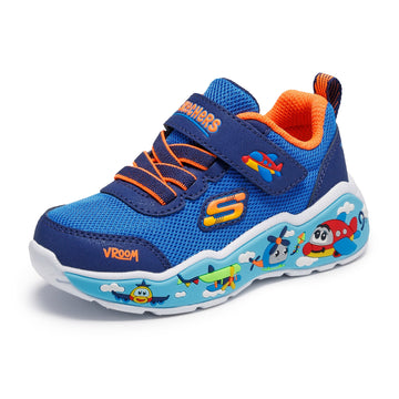 Boys Skechers 407312N Blue Multi Plane Play Scene Trainer - Infant - Blue