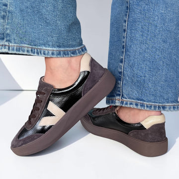 Womens Drilleys Thirty Six Trainers - Coal Cocoa