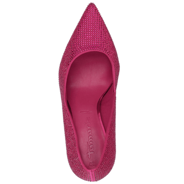 Womens Tamaris Diamante Stiletto Heels - Fuchsia