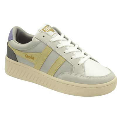 Womens Gola Superslam Blaze Silver Yellow Platform Trainers - Silver