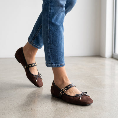 Womens Una Healy Verano Rosa Suede Ballerinas - Sienna
