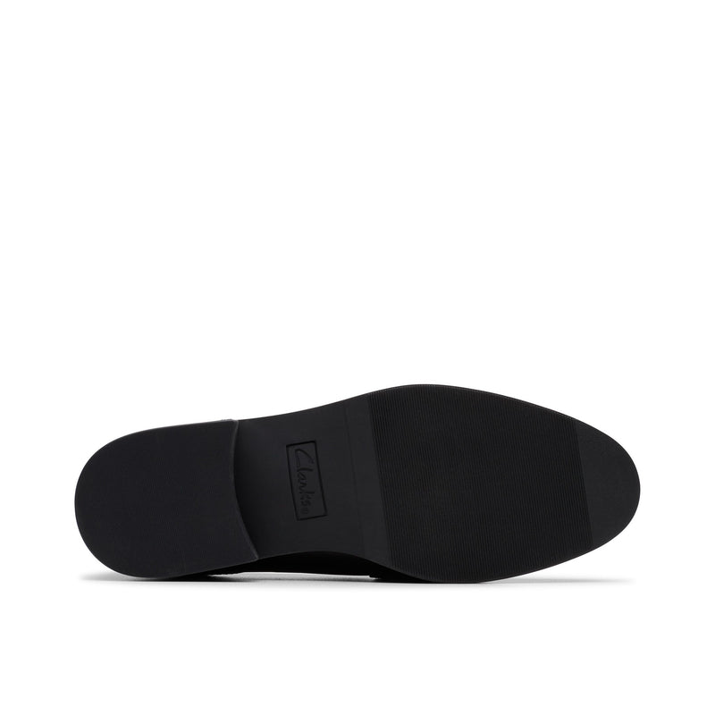 Girls Clarks Tapa Edge Youth Black School Shoes - Black