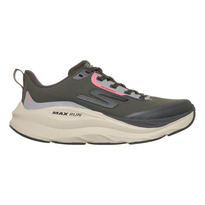 Womens Skechers 129203 Max Cushioning Max Run - Vorteza Waterproof Trainers - Olive