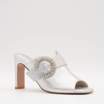 Womens Una Healy Vogue Heeled Sandal - Chrome