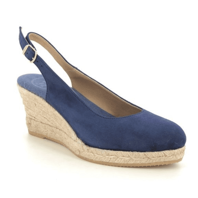 Womens Toni Pons Bremen Closed Toe Wedge Espadrilles - Navy