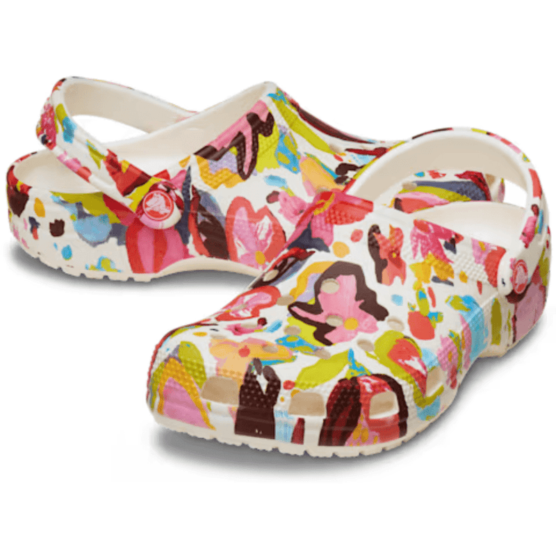 Womens Crocs Classic Painted Floral Clogs - Painted Floral