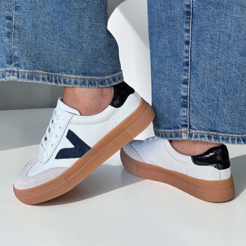 Womens Drilleys Signature Ninety Trainers - Blue Flurry