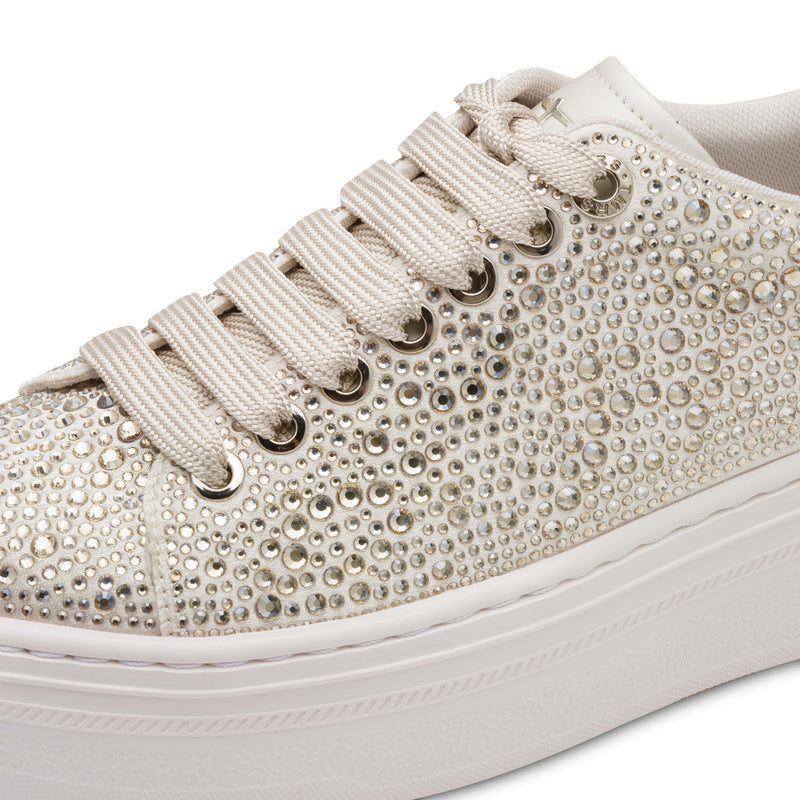Womens Tamaris 23795 Champagne Laced Trainers - Champagne
