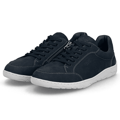 Mens Rieker 08300 Navy Suede Stitched Side Zip Trainers - Navy