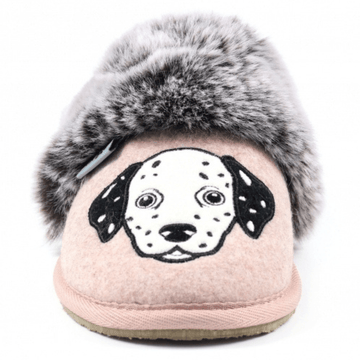 Womens Lazy Dogz Ladies Dalmation Pink Mule Slipper - Pink