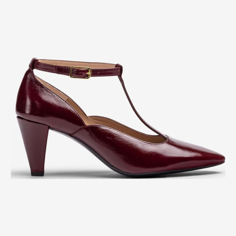 Womens Unisa Latte Court Shoes - Burgundy