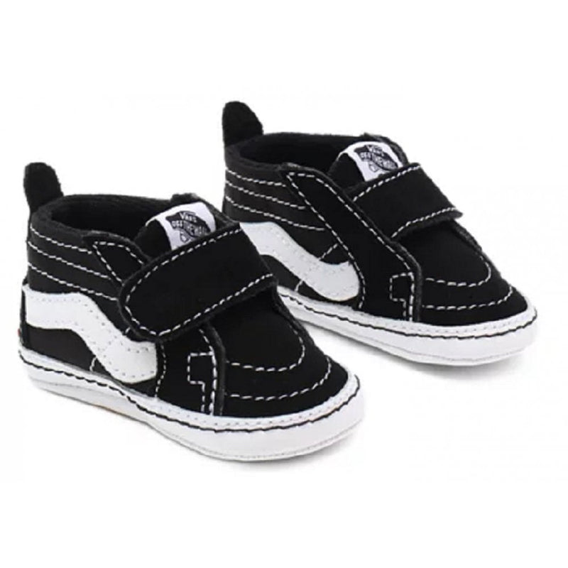 Boys Vans Sk8-Hi Crib Black and White Trainers - Black and White