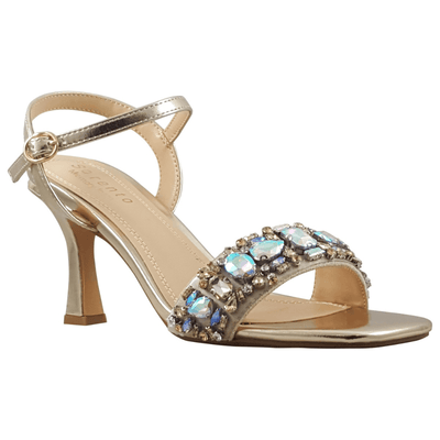 Womens Sorento Glin Lilac Jewelled Strap Heeled Sandals - Gold