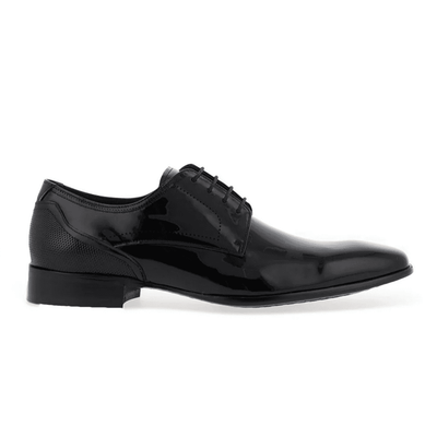 Mens Escape Jet Away Black Patent Smart Lace Up Shoes - Black Patent