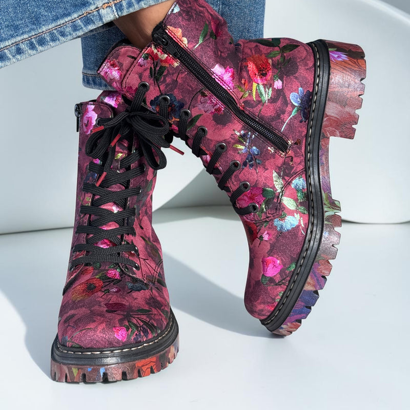 Womens Rieker 72627 Pink Boots - Pink