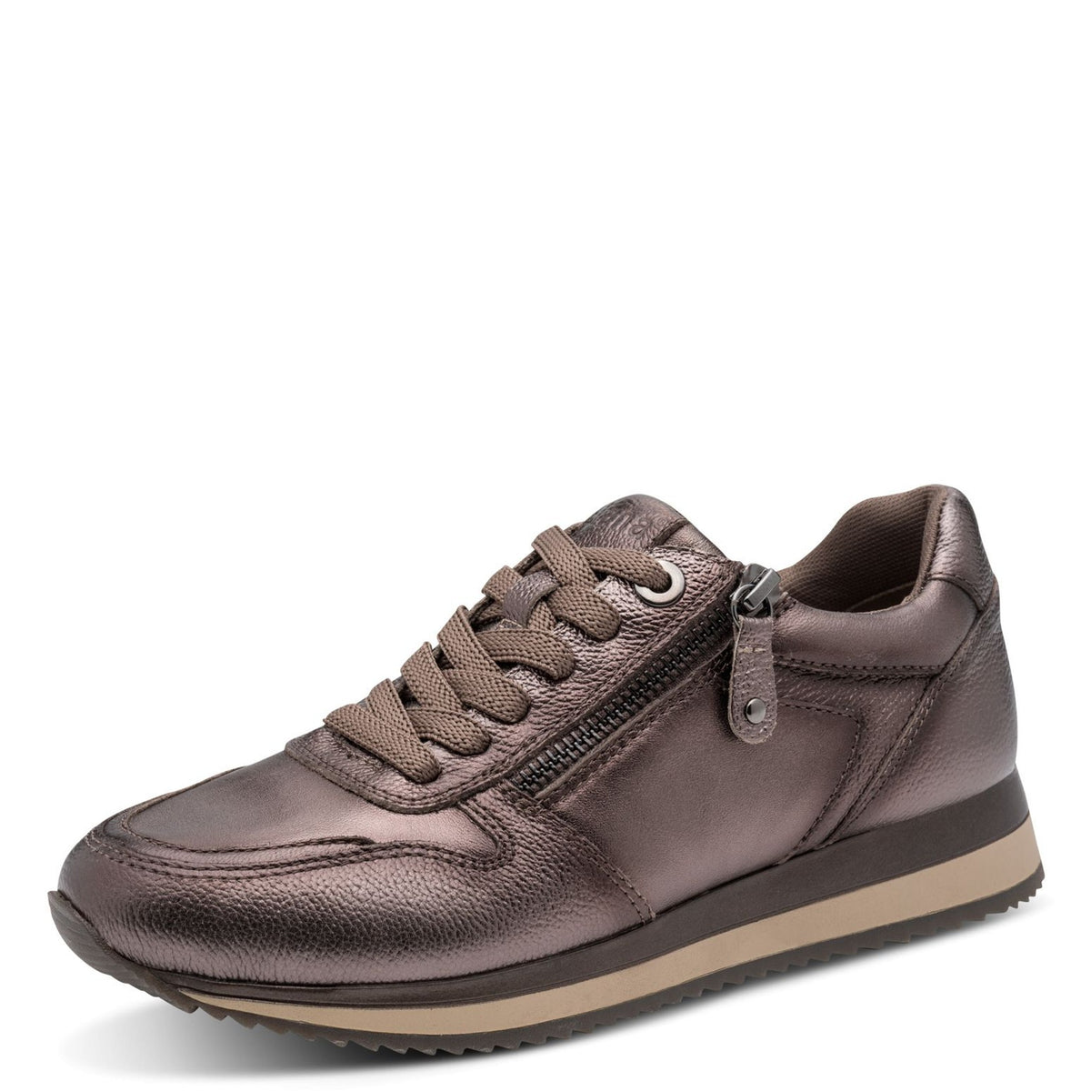 Womens Jana 23700 Pewter Side Zip Trainers
