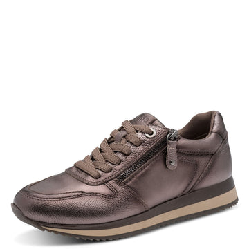 Womens Jana 23700 Pewter Side Zip Trainers - Pewter