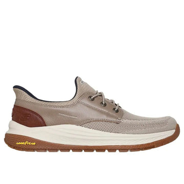 Mens Skechers 205467 Mereo-Alden Slip-Ins Trainers - Taupe