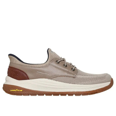 Mens Skechers 205467 Mereo-Alden Slip-Ins Trainers - Taupe