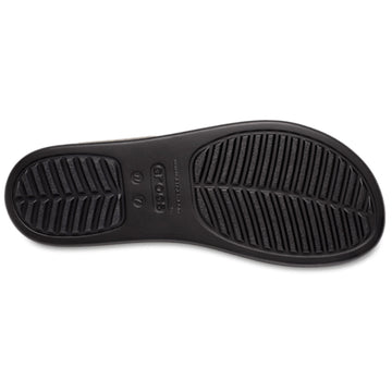 Womens Crocs Black Brooklyn Buckle Wedge Sandals - Black