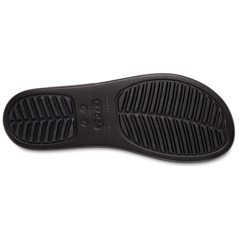 Womens Crocs Black Brooklyn Buckle Wedge Sandals - Black