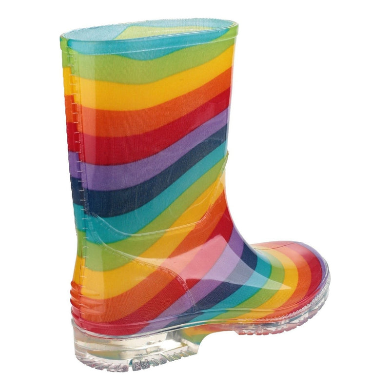 Kids Cotswold PVC Jnr Waterproof Wellingtons - Rainbow