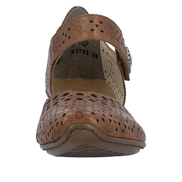 Womens Rieker 43753 Brown Heeled Sandal - Brown