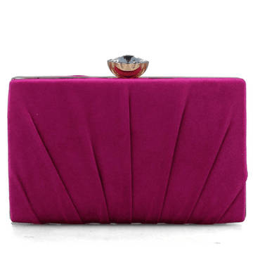 Womens Menbur 85755 Velvet Diamond Clasp Clutchbag - Bordo