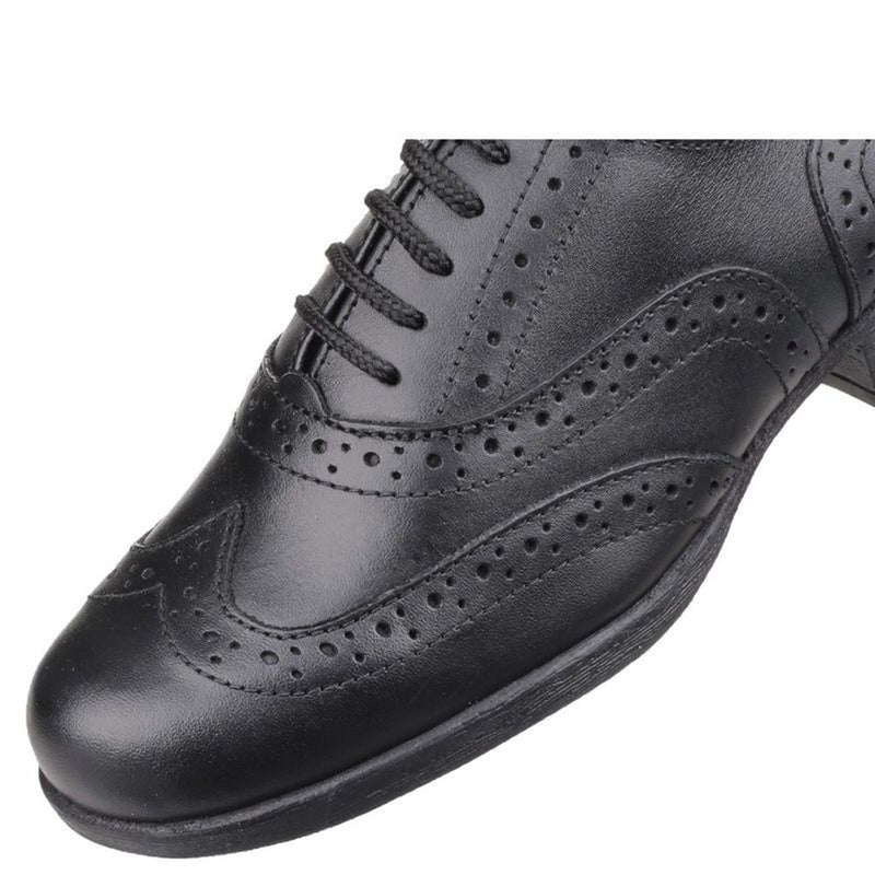 Girls Hush Puppies Kada Black Junior School Shoes - Black