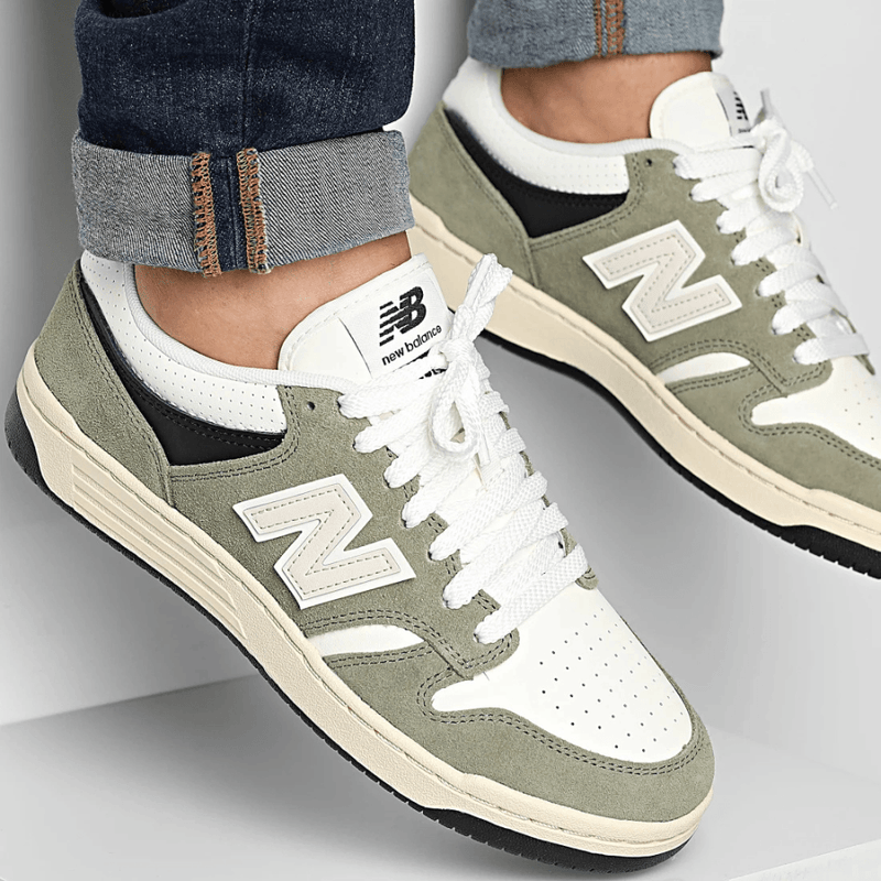 Mens New Balance 480 Trainers - Dark Olivine