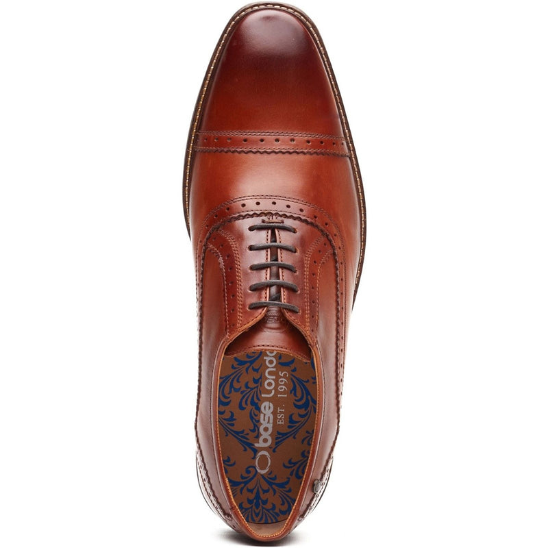 Mens Base London Ascot Formal Lace-up Shoes - Burnt Tan