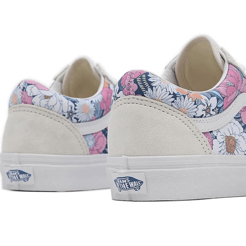 Womens Vans White Multi Floral Retro Old Skool Trainers
