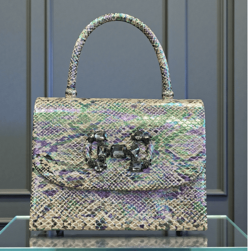 Womens Sorento Markree Iridescent Snake Print Bag - Neon Snake