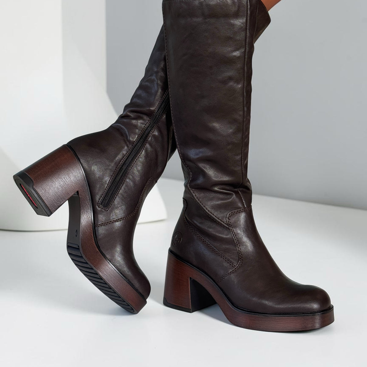 Womens Rieker 58090 Nougat Long Boots