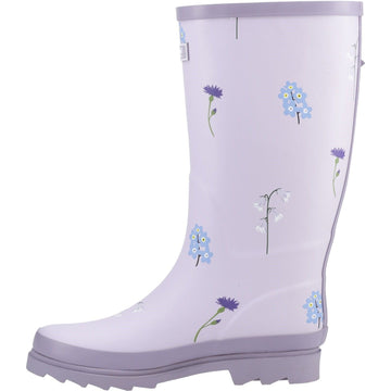 Womens Cotswold Wildflower Tall Wellingtons - Lilac
