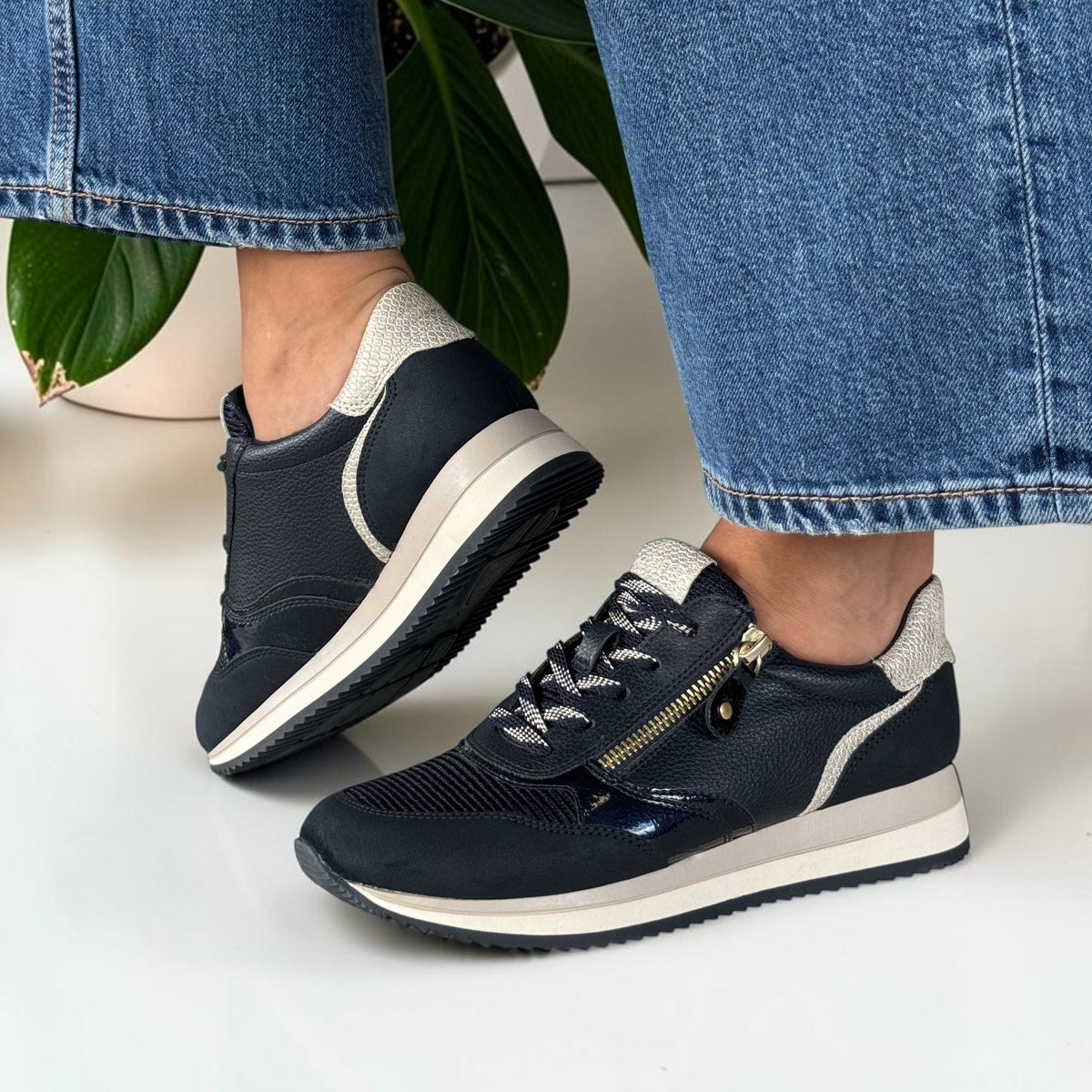 Womens Jana 23774 Side Zip Trainers