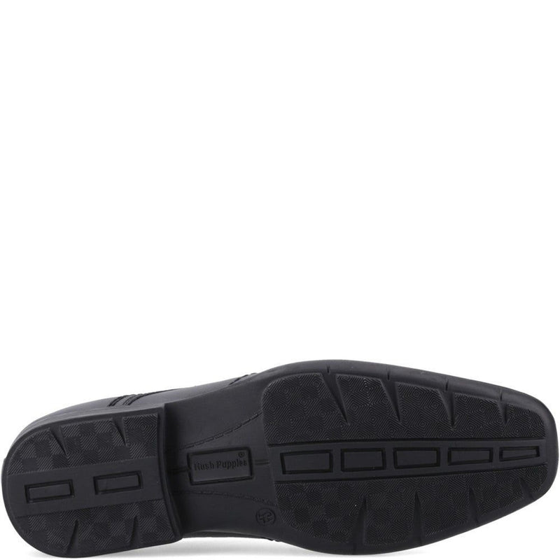 Senior Boys Hush Puppies Argylls Black School Shoes - Black