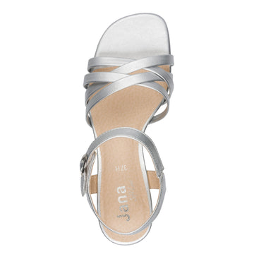 Womens Jana 28279 Silver Heeled Sandals - Silver