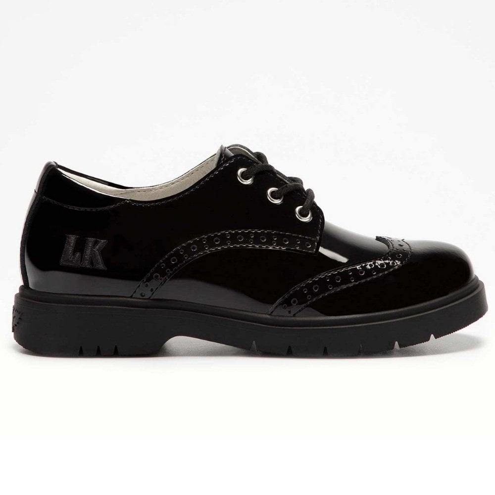 Junior Girls Lelli Kelly Florence Lace Up Brogue Black Patent School Shoes