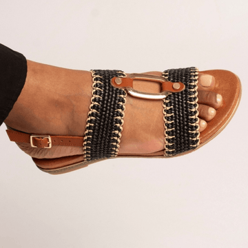 Womens Lunar Jules Woven with Gold Circle Sandals