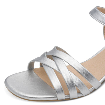 Womens Jana 28279 Silver Heeled Sandals - Silver