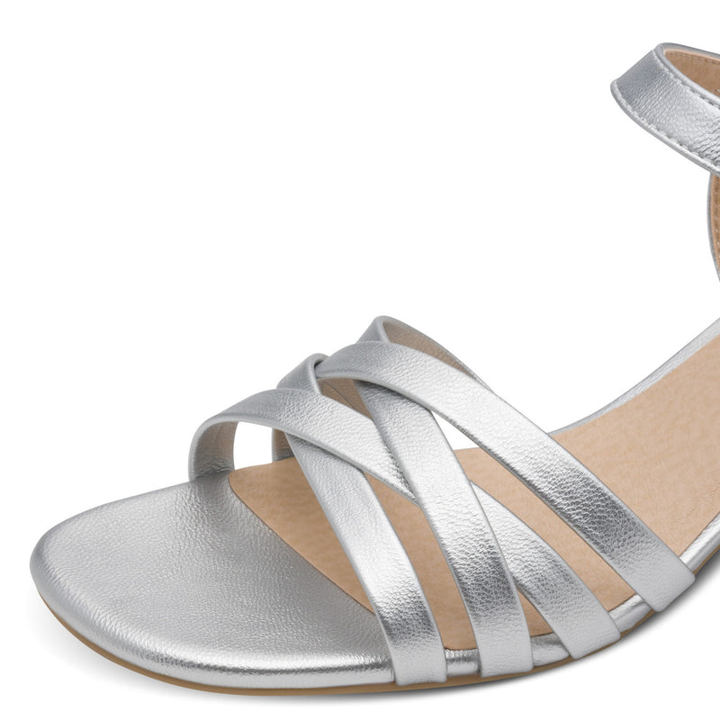 Womens Jana 28279 Silver Heeled Sandals - Silver