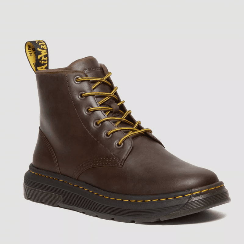 Mens Dr Martens Crewson Crazy Horse Leather Chukka Boots- Dark Brown - Brown