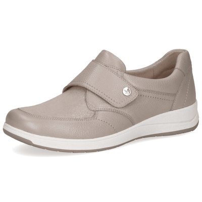 Womens Caprice 24710 Taupe Velcro Strap Leather Shoes - Taupe