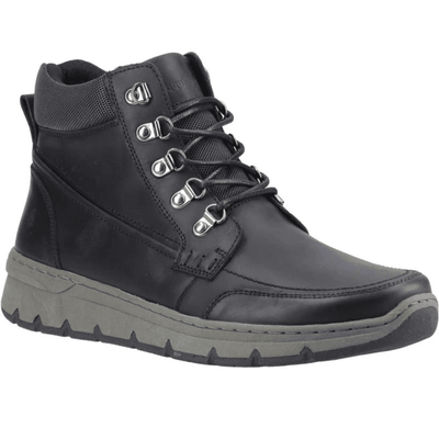 Mens Hush Puppies Nixon Lace Up Ankle Boots - Black