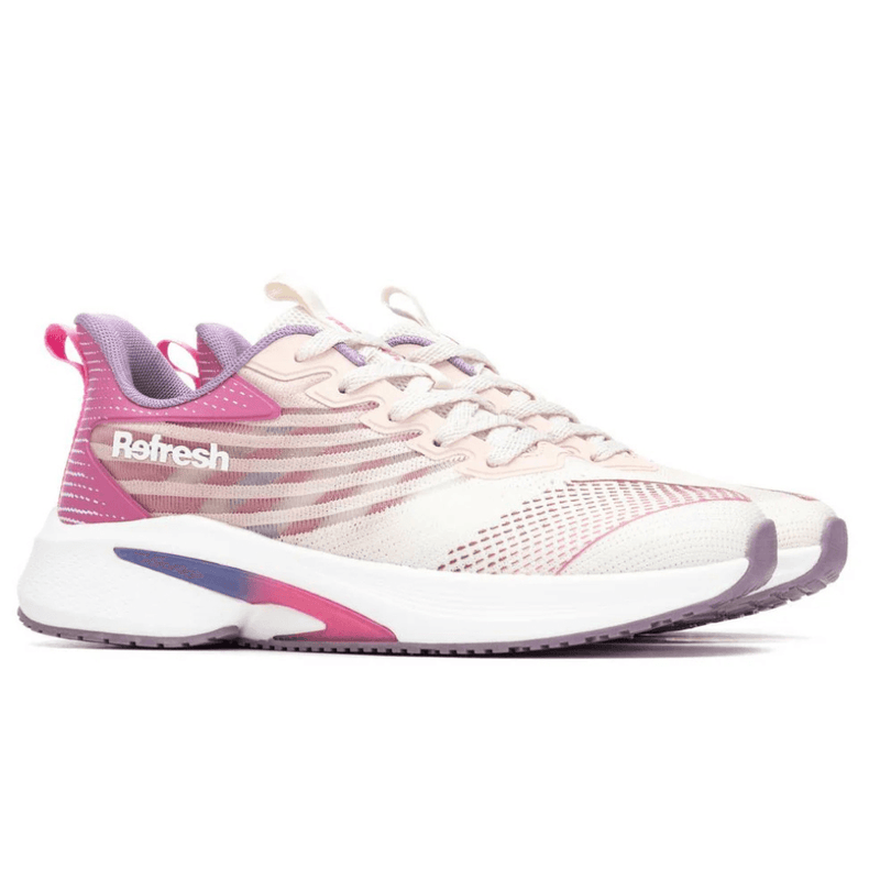Womens Refresh 175117 Knit Sporty Trainers - Pink