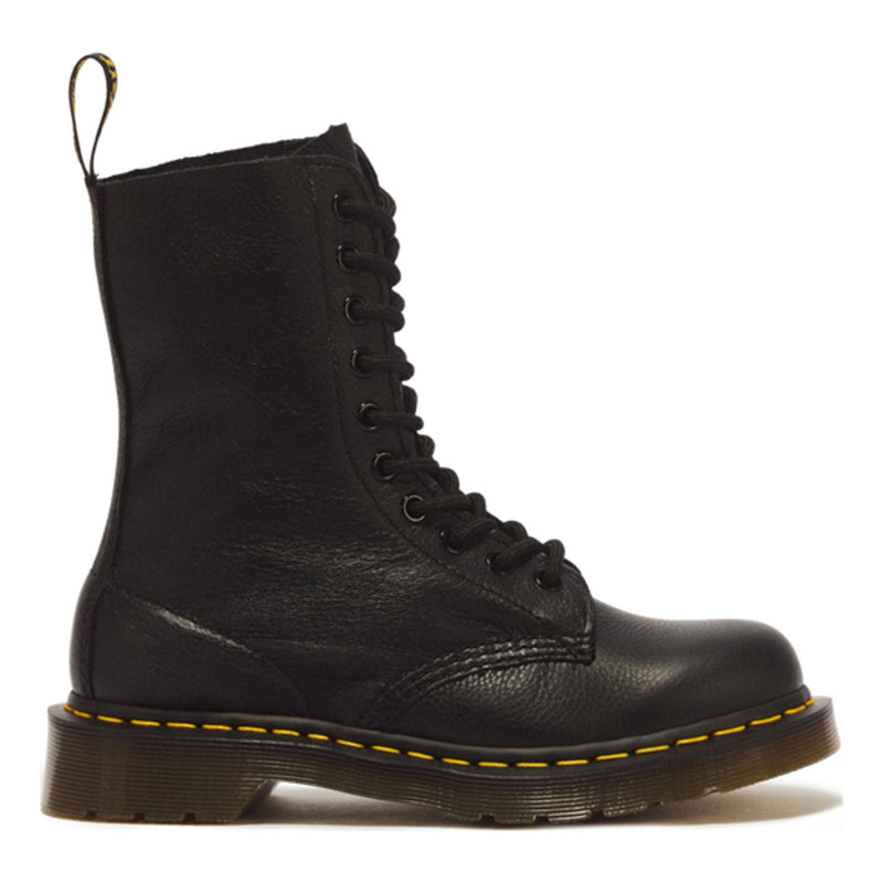 Womens Dr. Martens 1490 Virginia Black Leather Mid Boots - Black