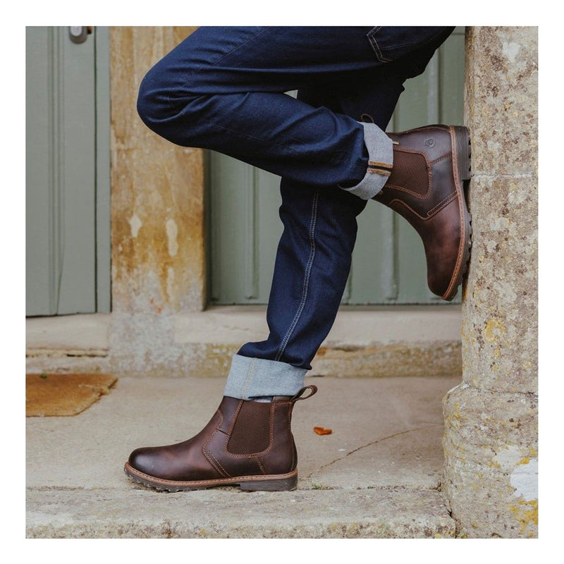 Mens Cotswold Leafield Chelsea Boots - Brown