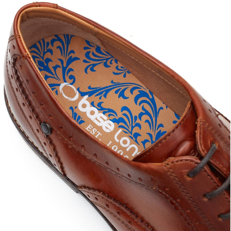 Mens Base London Clarence Burnt Tan Brogues - Burnt Tan