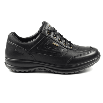 Mens Grisport Airwalker Black Leather Comfort Laced Walking Shoe - Black